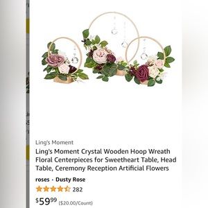 Lings moment crystal wooden hoops  floral wreaths